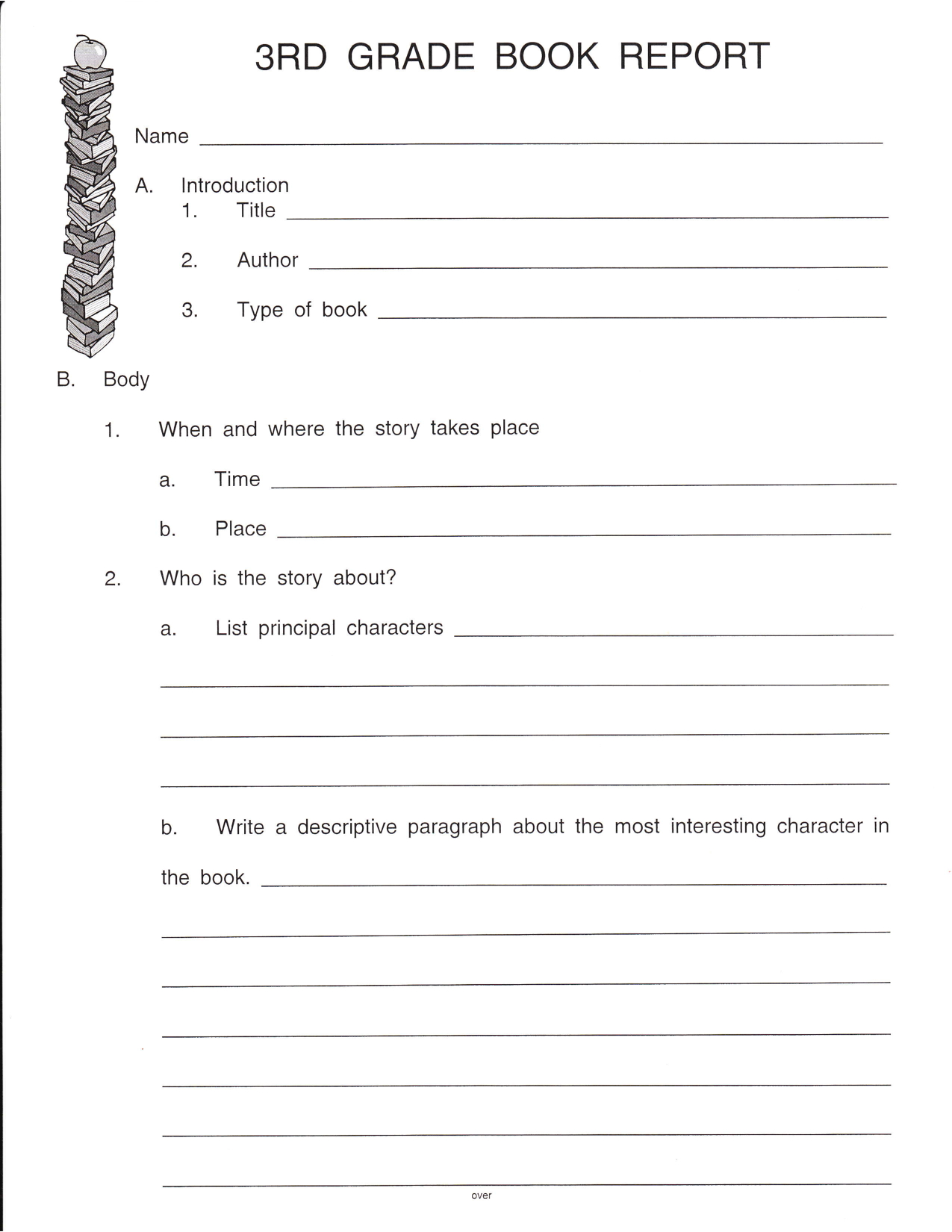 Second Grade Book Report Template | Scope Of Work Template Throughout Second Grade Book Report Template