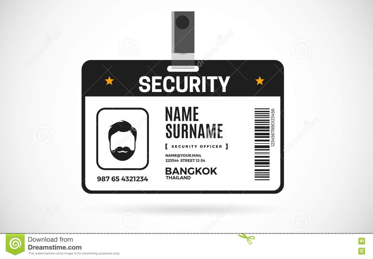 Security Id Card Set Vector Design Illustration Stock Vector With Photographer Id Card Template