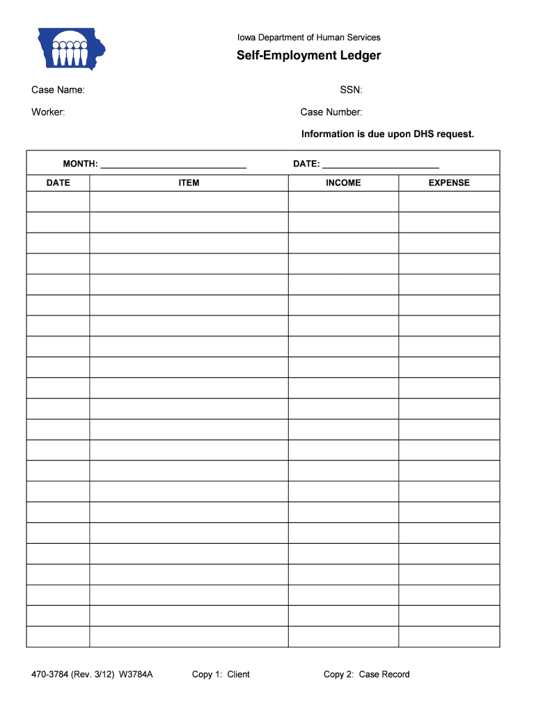 Self Employment Ledger – Fill Online, Printable, Fillable Throughout Blank Ledger Template