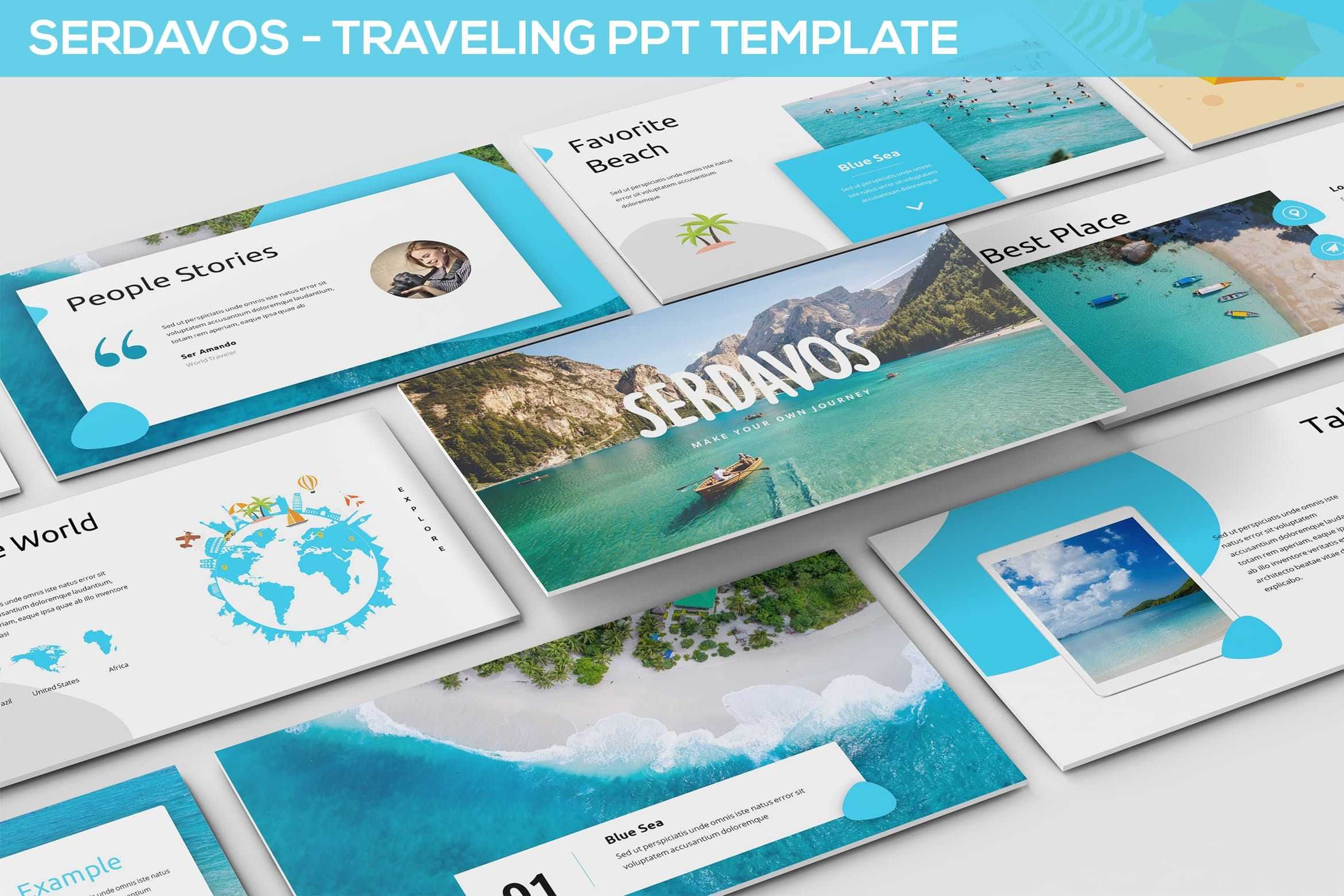 Serdavos – Traveling Powerpoint Template #travel, #vacation Inside Tourism Powerpoint Template