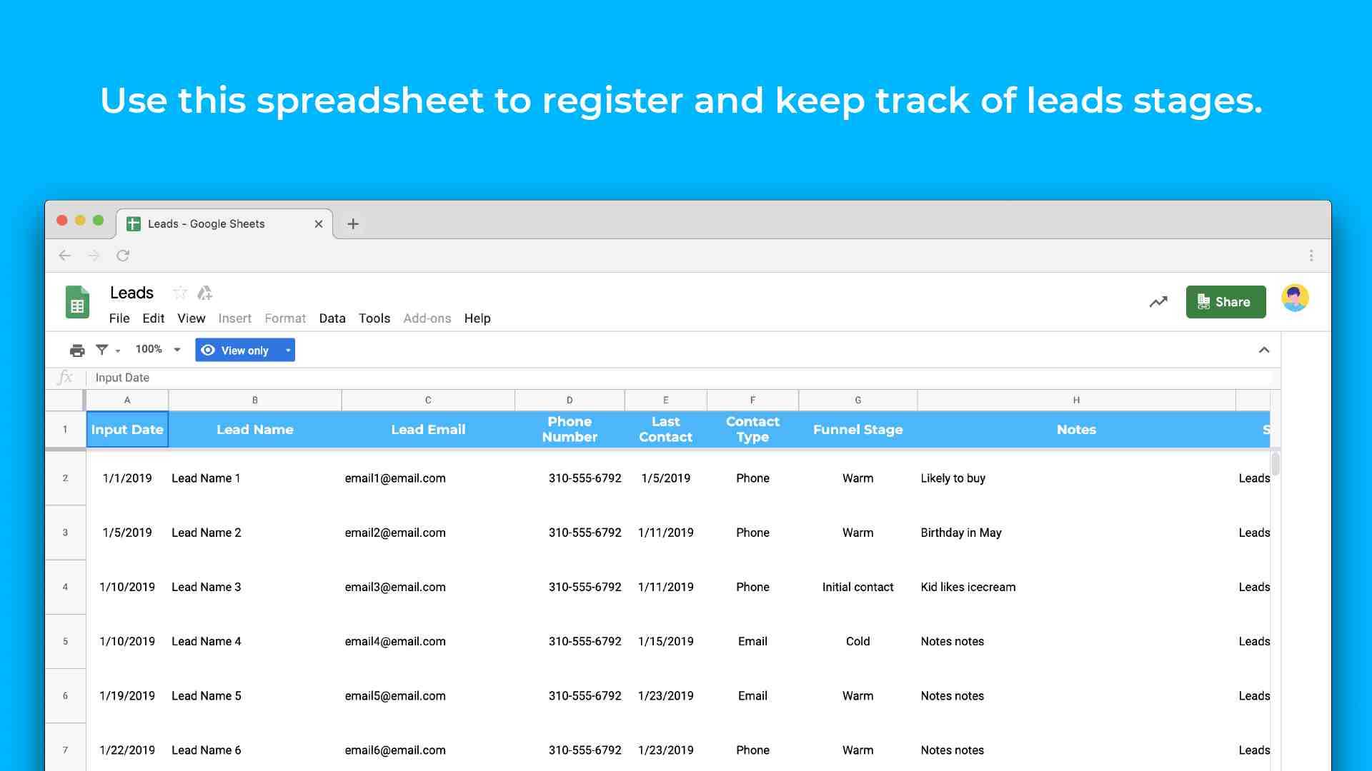 Service Sales Report Template – Sheetgo Regarding Sales Lead Report Template