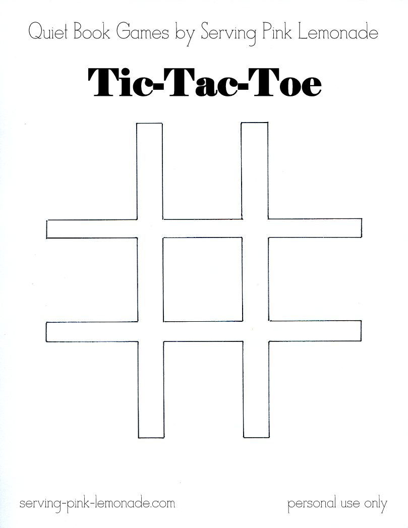 Serving Pink Lemonade: Quiet Book Games Part 3: Tic Tac Toe Intended For Tic Tac Toe Template Word