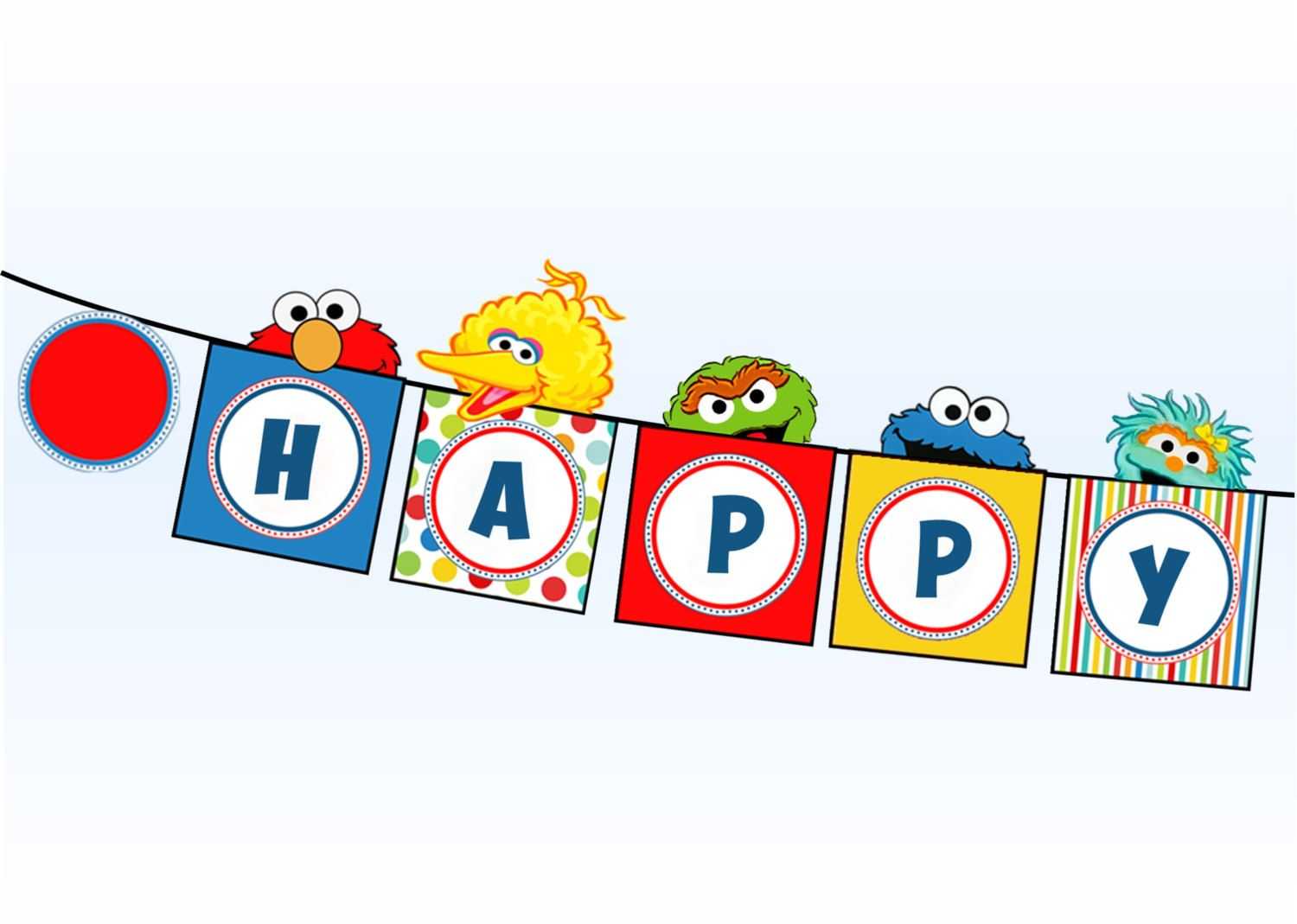 Sesame Street Banner – Elmo Cookie Monster Big Bird Oscar Inside Sesame Street Banner Template