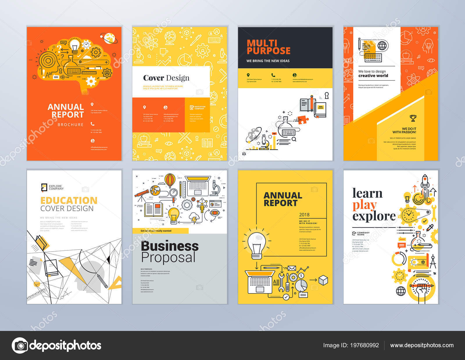 Set Brochure Design Templates Subject Education School Throughout Brochure Design Templates For Education