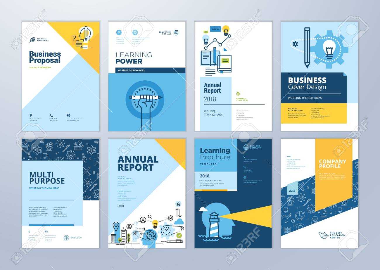 Set Of Brochure Design Templates On The Subject Of Education,.. Intended For Brochure Design Templates For Education