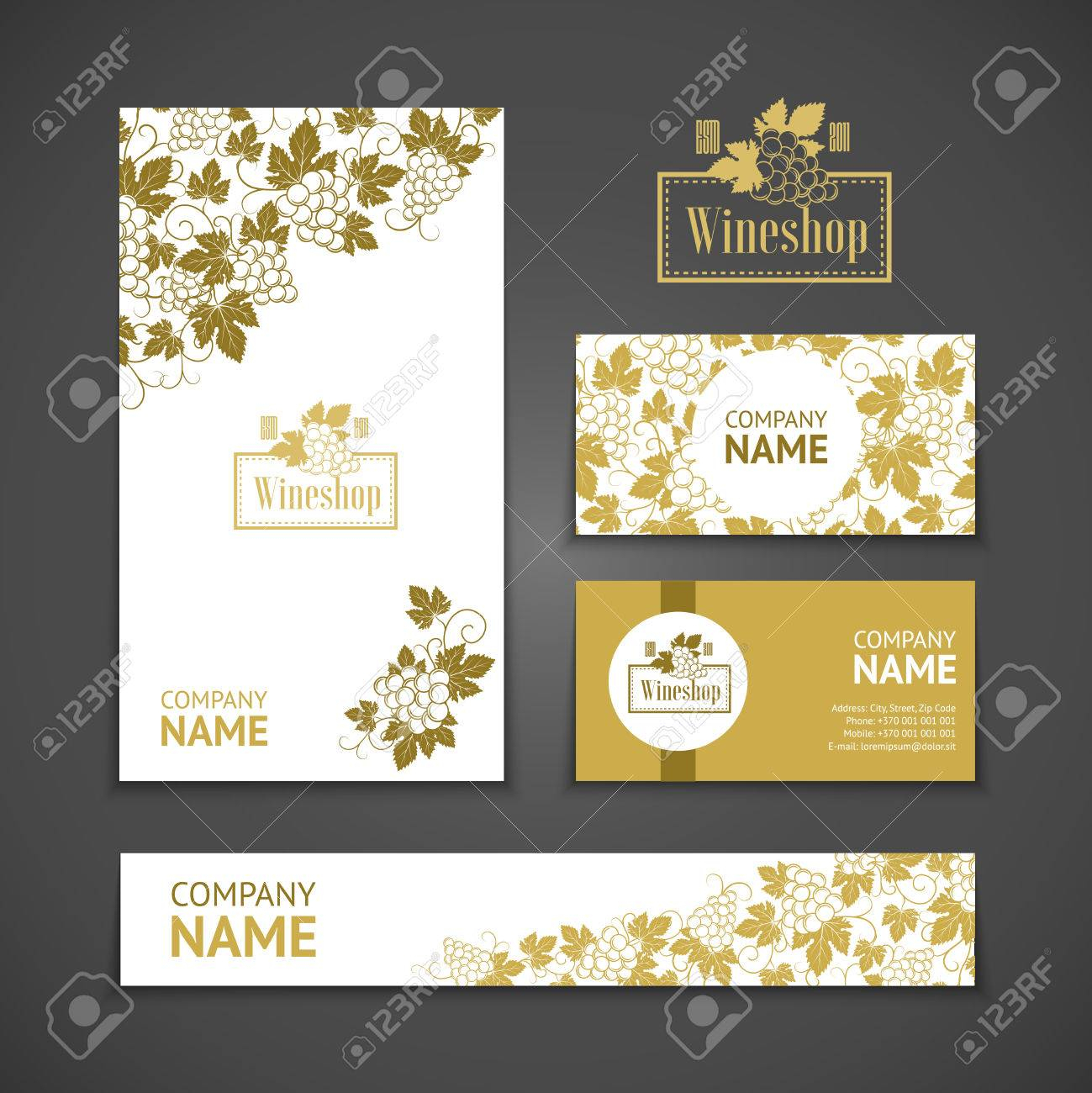 Set Of Business Cards. Templates For Wine Company Within Company Business Cards Templates