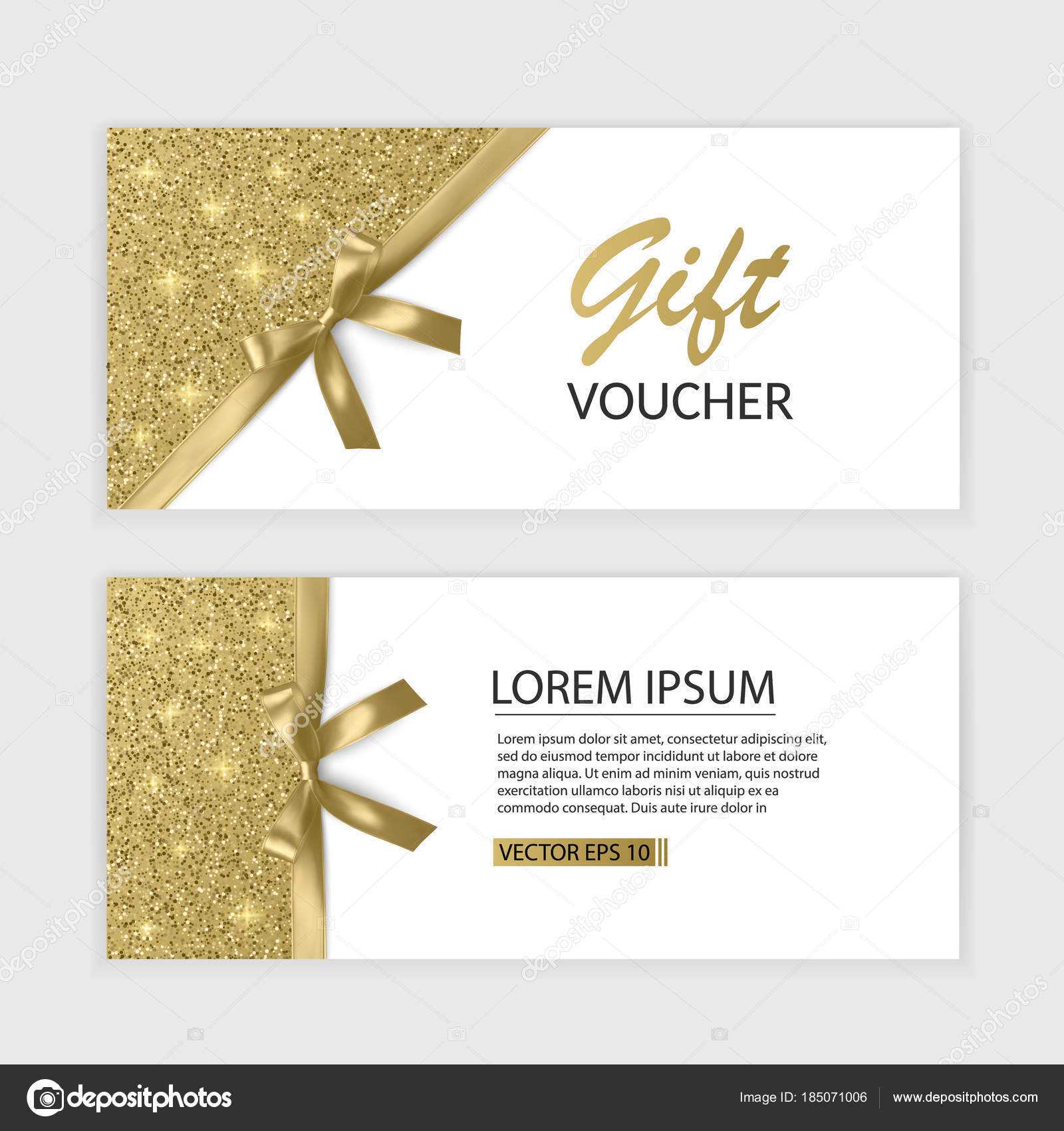 Set Of Gift Voucher Card Template, Advertising Or Sale In Advertising Card Template