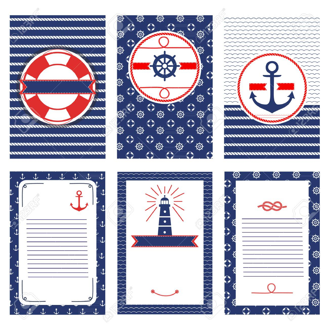 Set Of Nautical And Marine Banners And Flyers. Templates With.. Intended For Nautical Banner Template