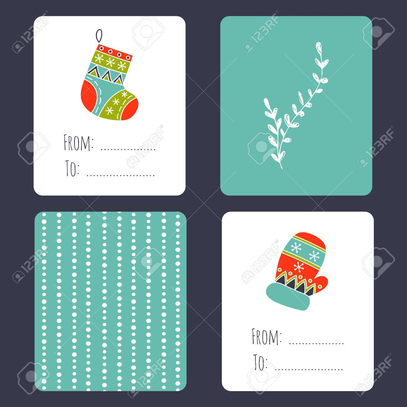 Set Of Winter Small Card Templates. Collection For Christmas.. Intended For Small Greeting Card Template