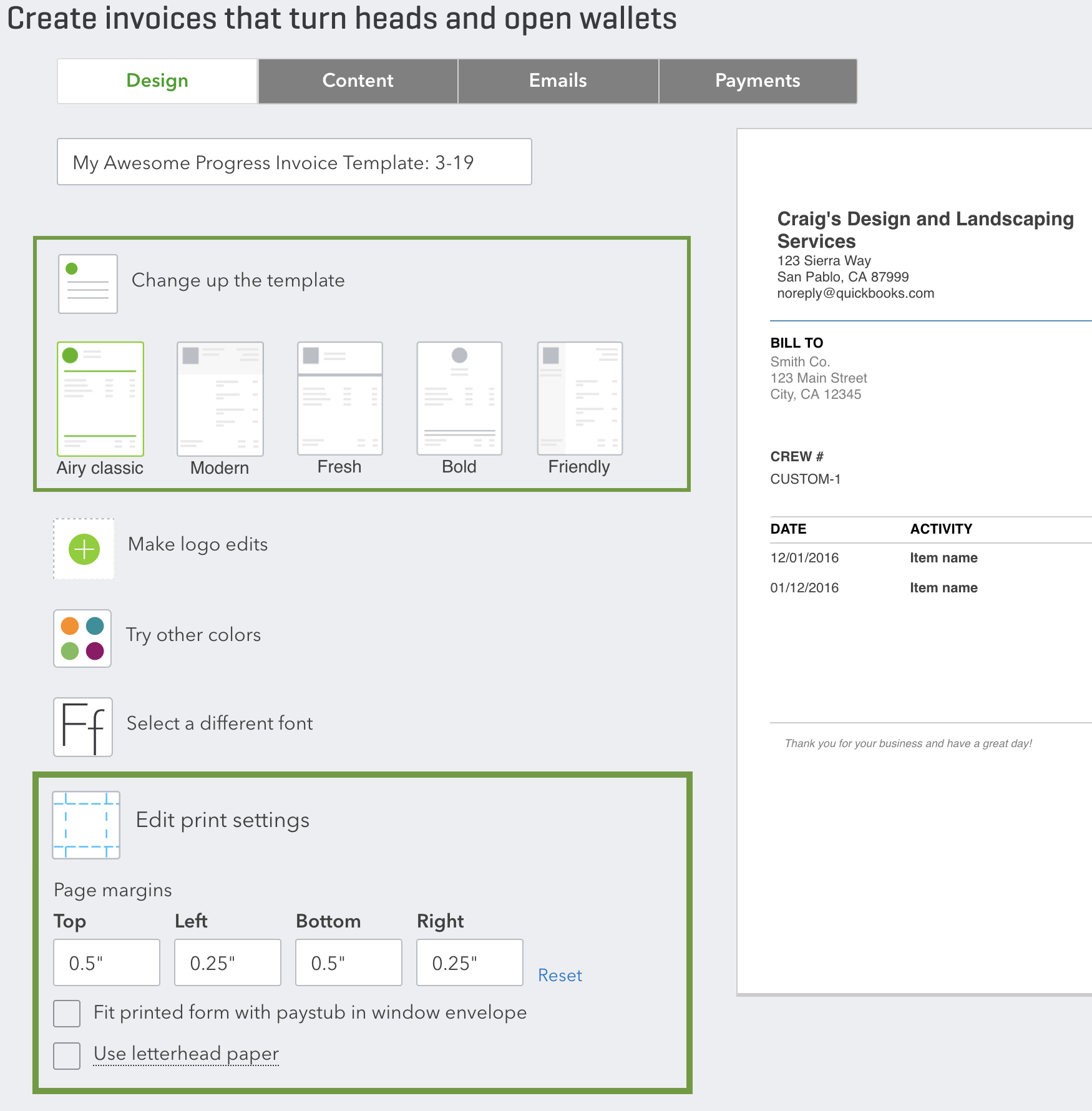 Set Up And Send Progress Invoices In Quickbooks On Within Quick Book Reports Templates