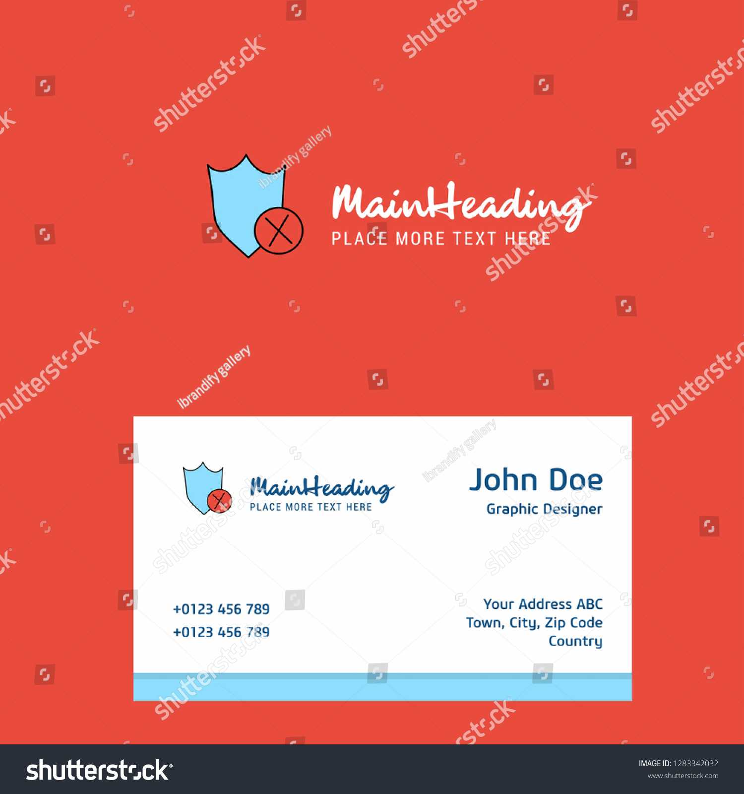 Shield Logo Design Business Card Template Stock Vector Pertaining To Shield Id Card Template