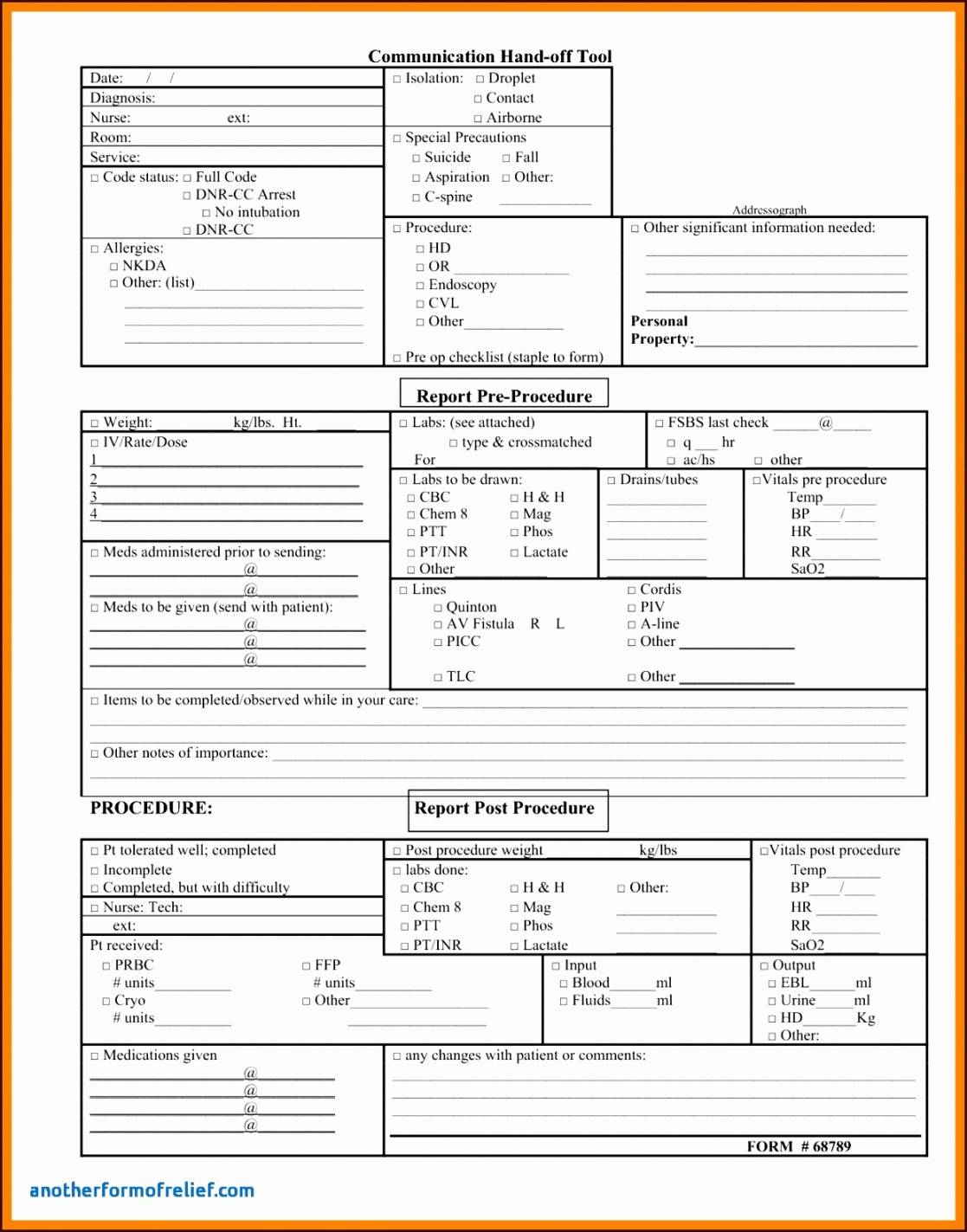 Shift Change Report Template With Nursing Shift Report Template