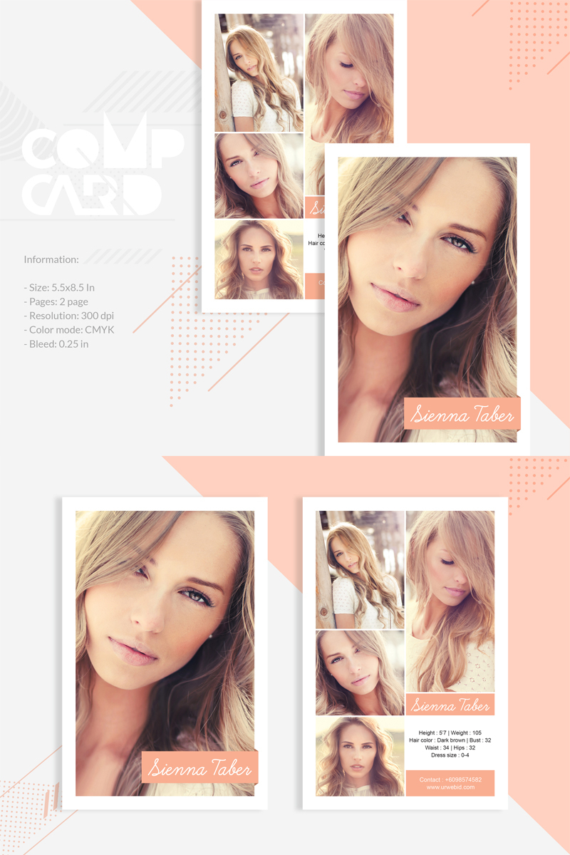 Sienna Taber – Modeling Comp Card Corporate Identity Template Inside Comp Card Template Download