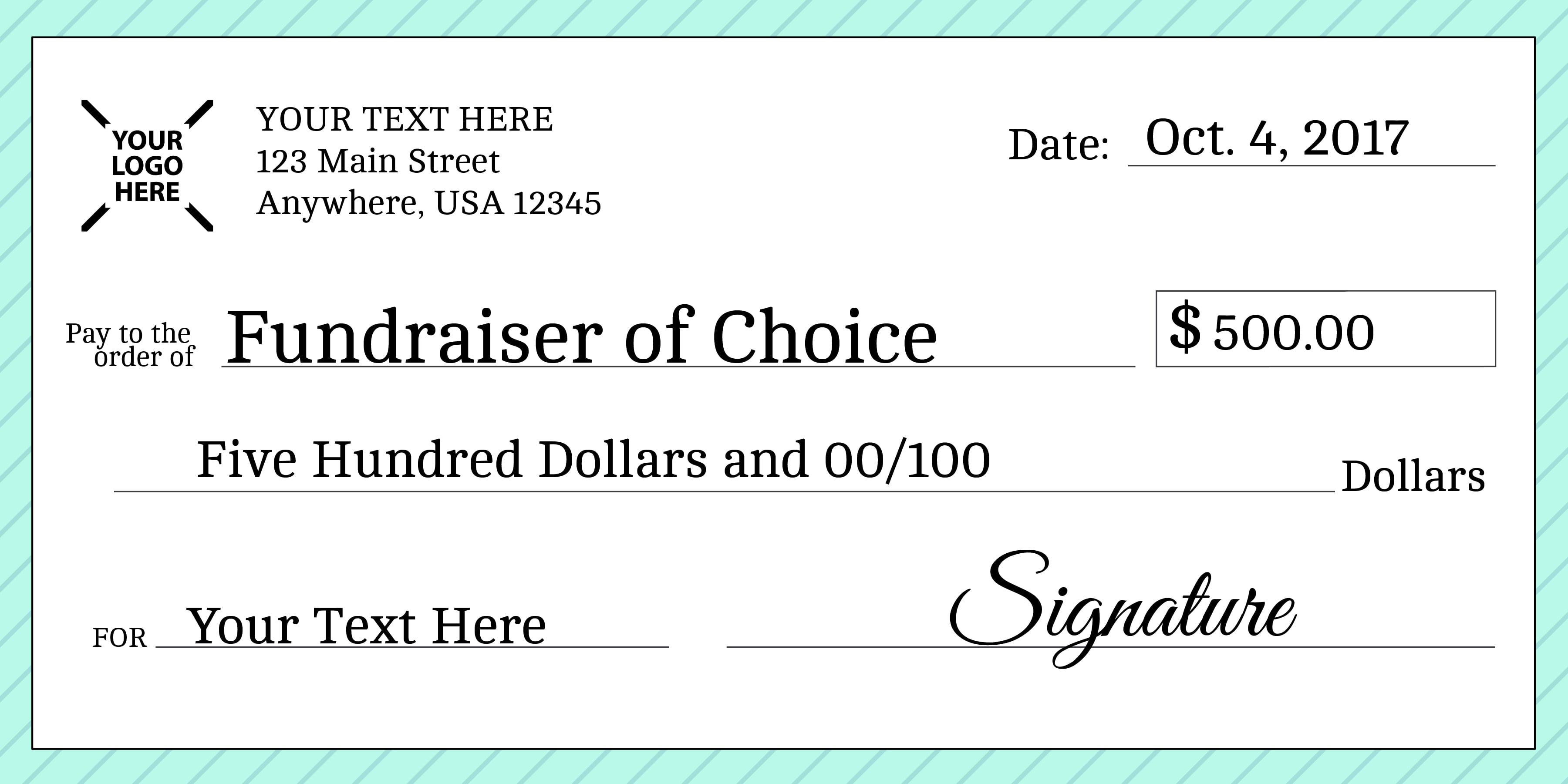 Signage 101 - Giant Check Uses And Templates | Signs Blog Regarding Customizable Blank Check Template