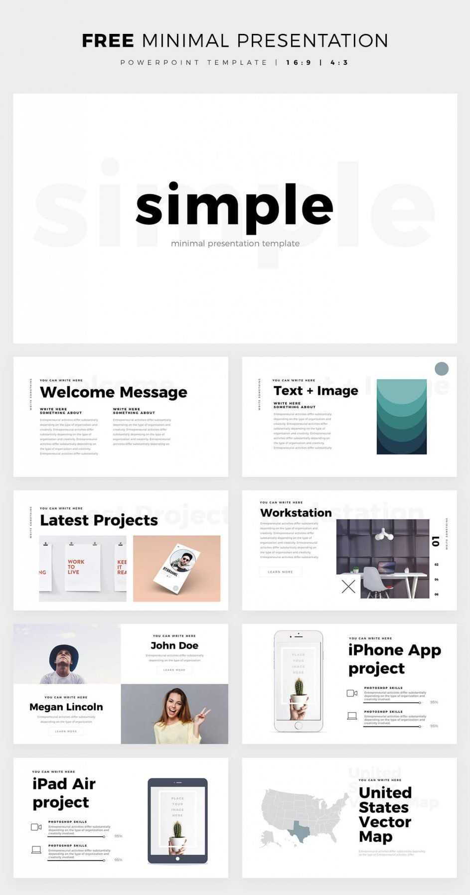 Simple And Clean Powerpoint Template – Free Ppt Theme Inside Powerpoint Slides Design Templates For Free