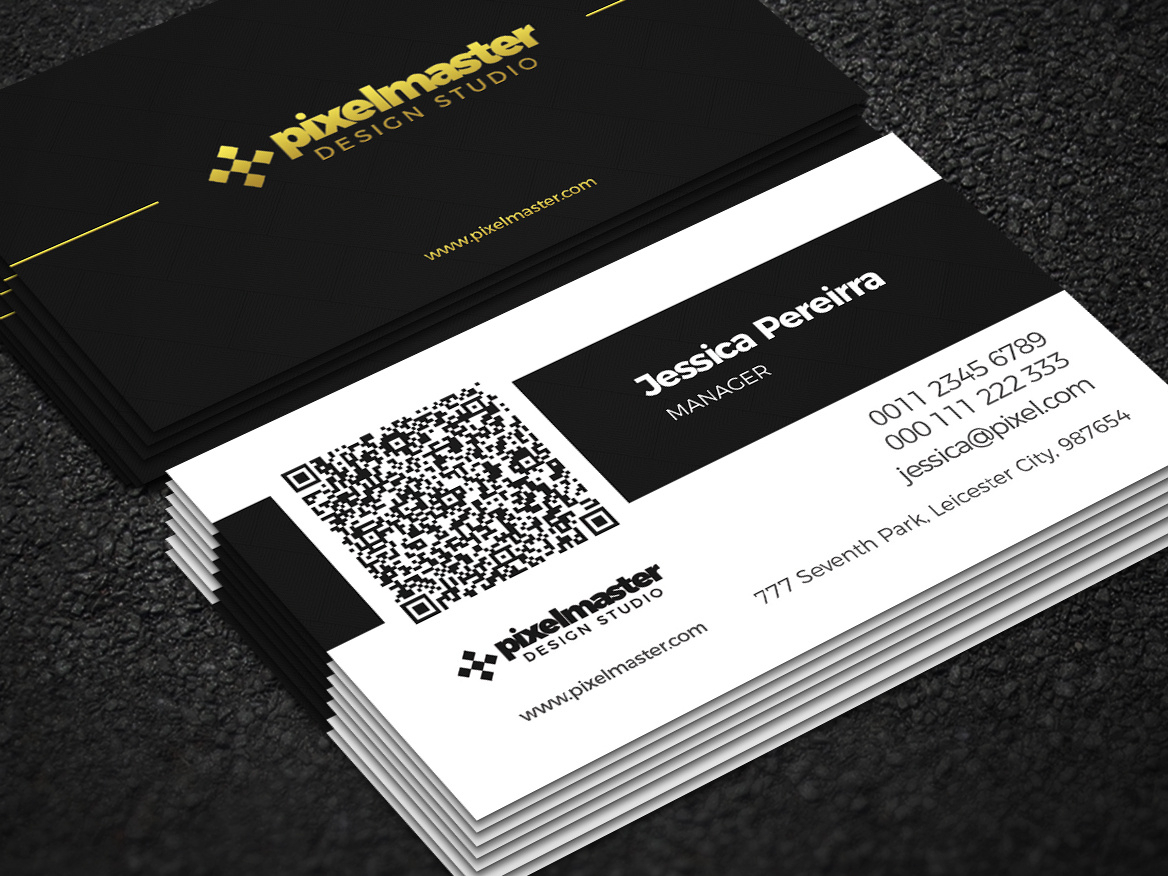 Simple Business Card With Qr Codenisa Toon On Dribbble In Qr Code Business Card Template