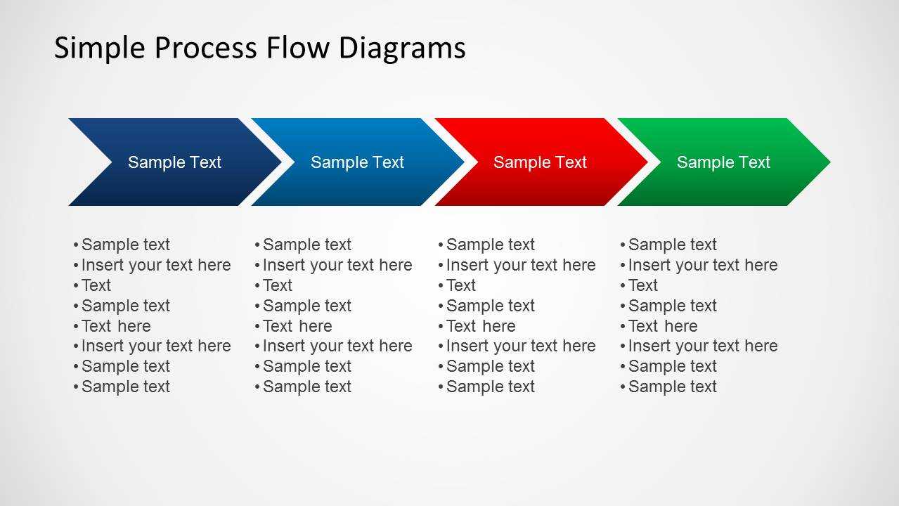 Simple Chevron Process Flow Diagram For Powerpoint With Regard To Powerpoint Chevron Template