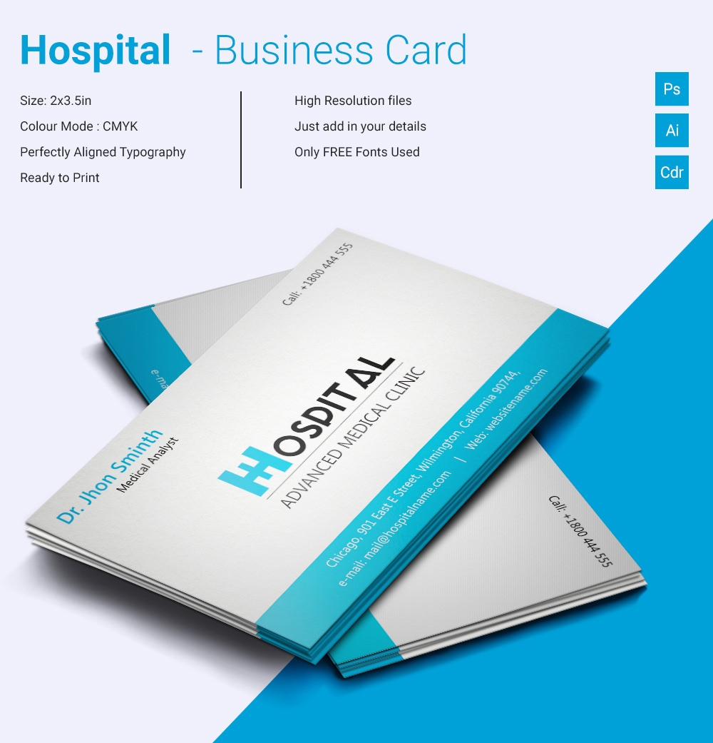 Simple Hospital Business Card Template | Free & Premium Regarding Call Card Templates