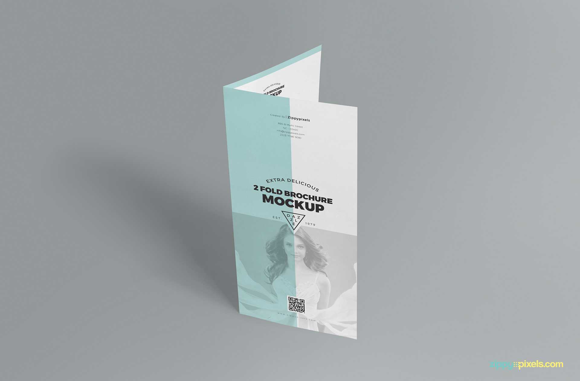 Slick Free 2 Fold Brochure Mockup Psd | Zippypixels With Regard To 2 Fold Brochure Template Psd