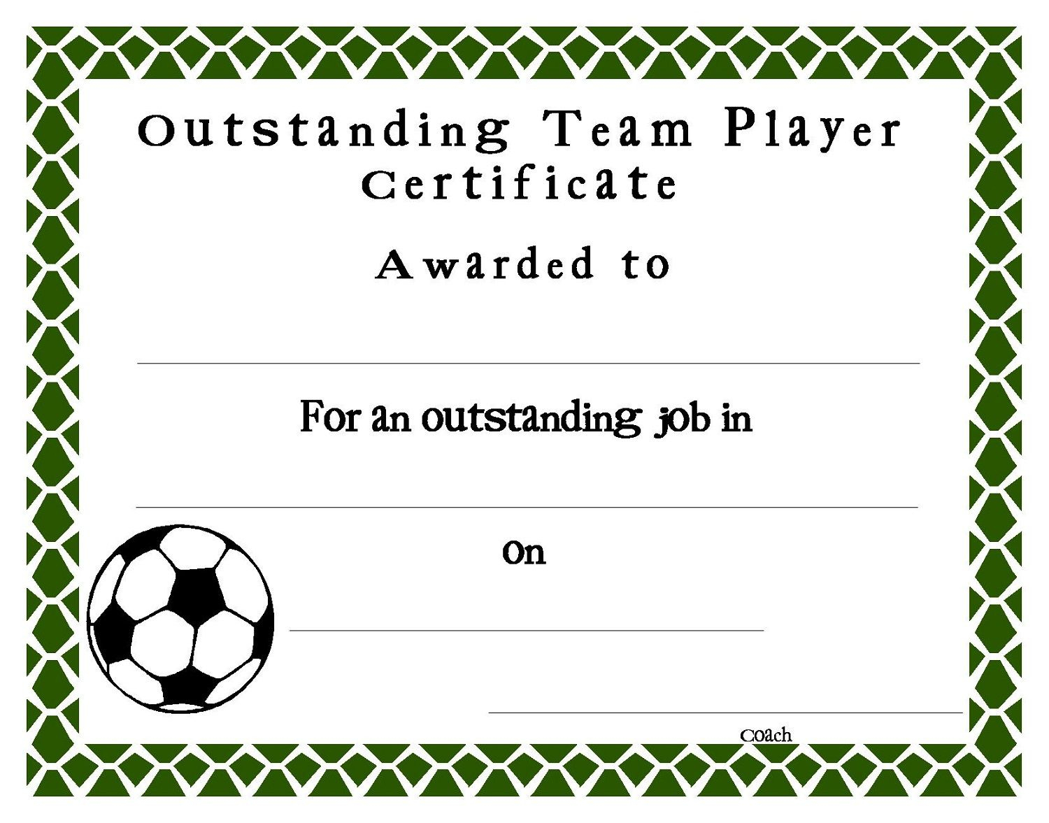 Soccer Certificate Templates Blank | K5 Worksheets In Soccer Certificate Template