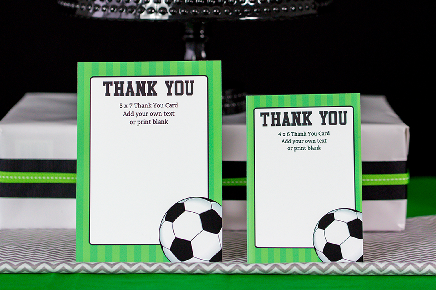 Soccer Party Decorations And Invitation Set In Soccer Thank You Card Template