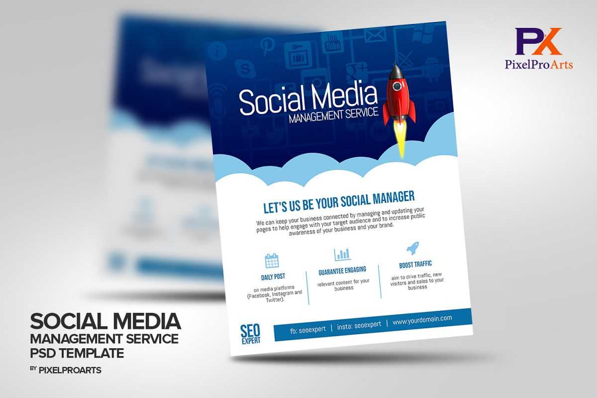 Social Media Management Service Flyer Template Inside Social Media Brochure Template