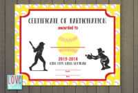 Softball Award Certificate Template - Taid.tk in Softball Certificate Templates Free