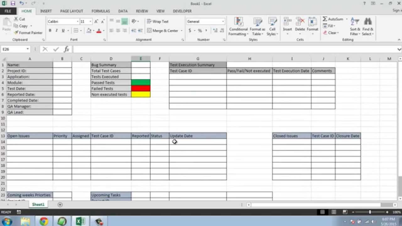 Software Testing Weekly Status Report Template Within Weekly Status Report Template Excel