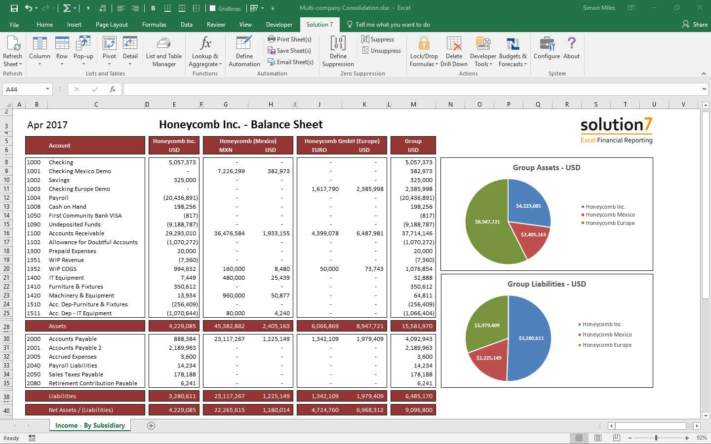 Solution 7 Excel Financial Reporting & Planning For Netsuite Pertaining To Financial Reporting Templates In Excel