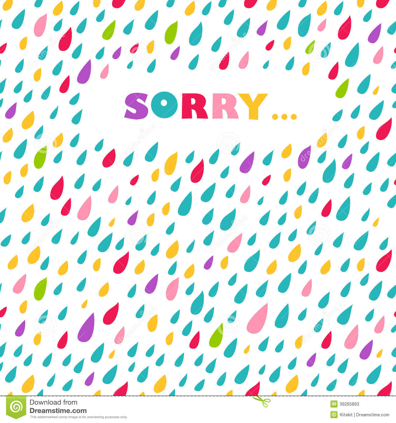 Sorry' Card. Drops Background. Stock Vector – Illustration With Regard To Sorry Card Template