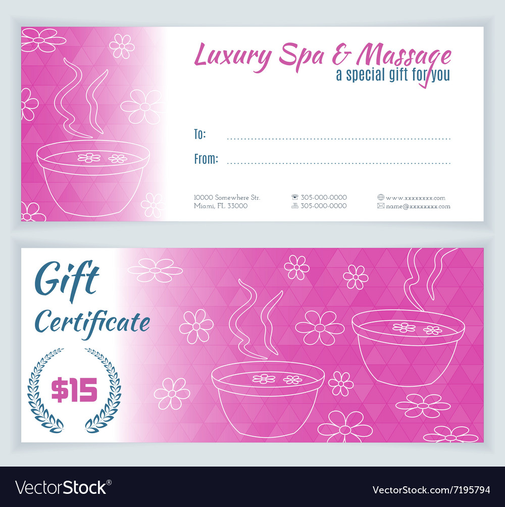 Spa Massage Gift Certificate Template Intended For Massage Gift Certificate Template Free Download