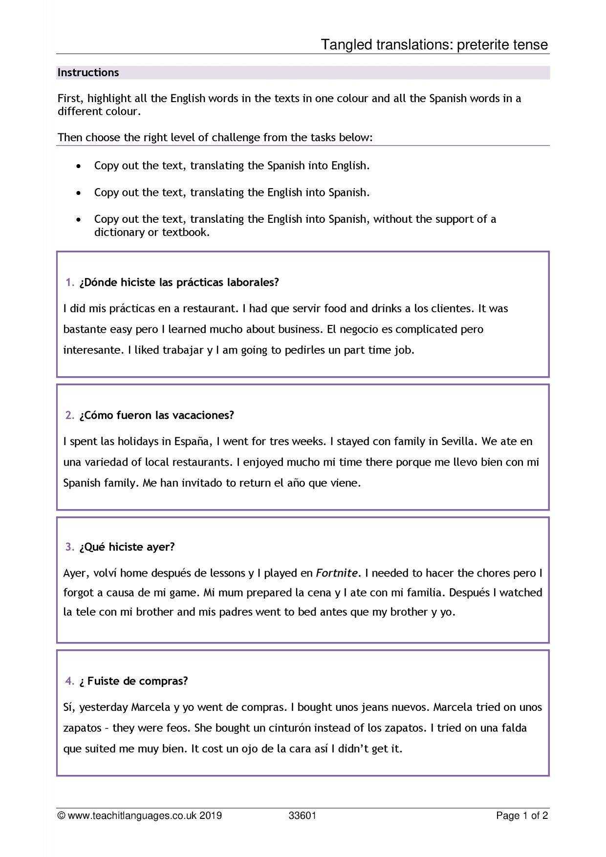 Spanish Language Teaching Resources - Teachit Languages within Book Report Template In Spanish Spanish Language Teaching Resources – Teachit Languages Within Book Report Template In Spanish