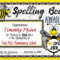 Spelling Bee Awards ~ Fillable | Spelling Bee, Bee Intended For Spelling Bee Award Certificate Template