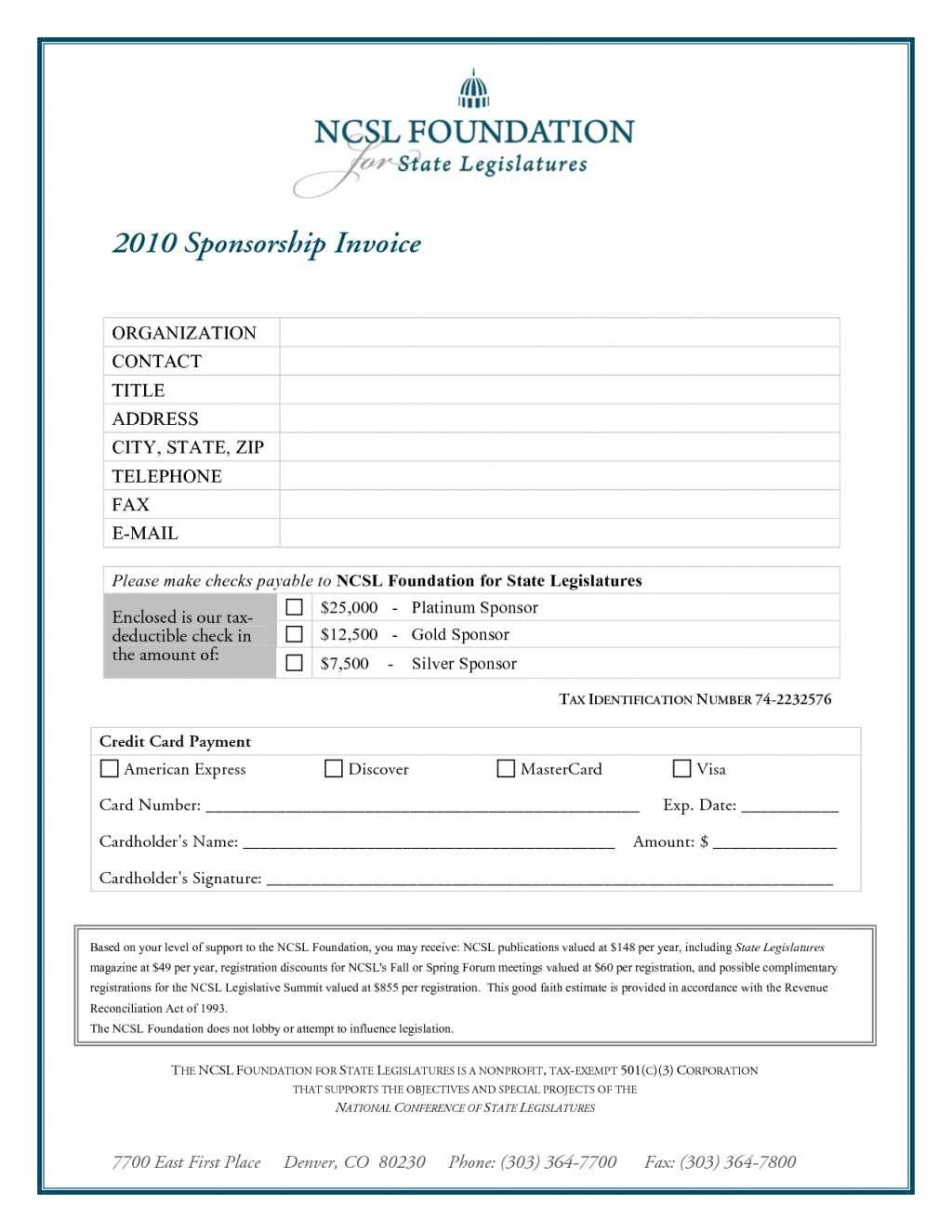 Sponsorship Invoice Template Word Printable Invoice Template Inside Sponsor Card Template