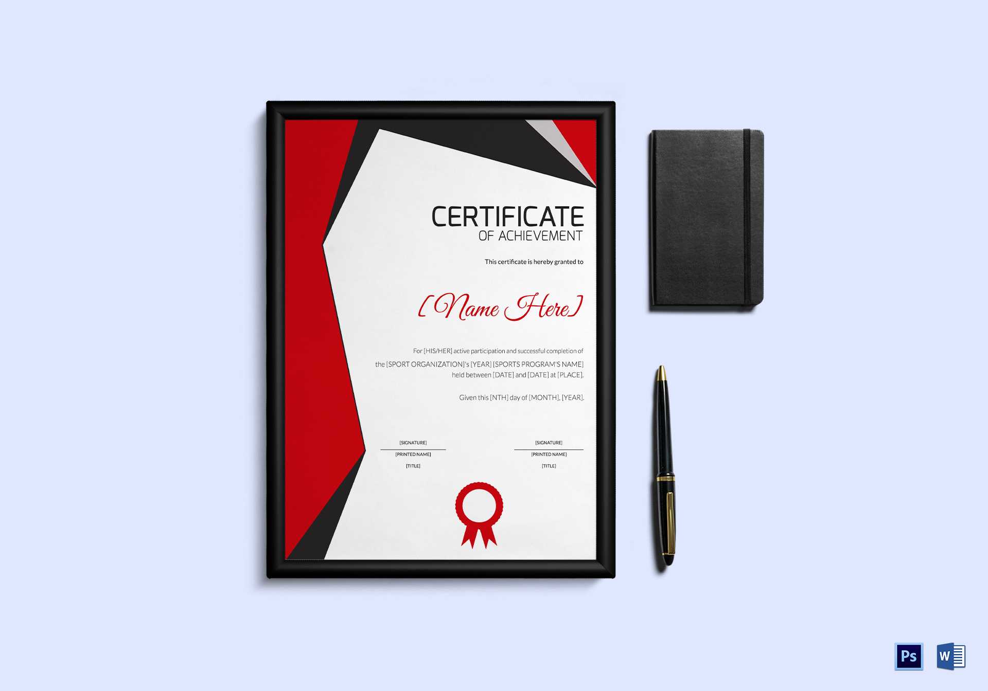 Sports Achievement Award Certificate Template With Regard To Sports Award Certificate Template Word