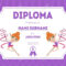 Sports Award Diploma Template, Kids Certificate With Gymnast.. Throughout Gymnastics Certificate Template