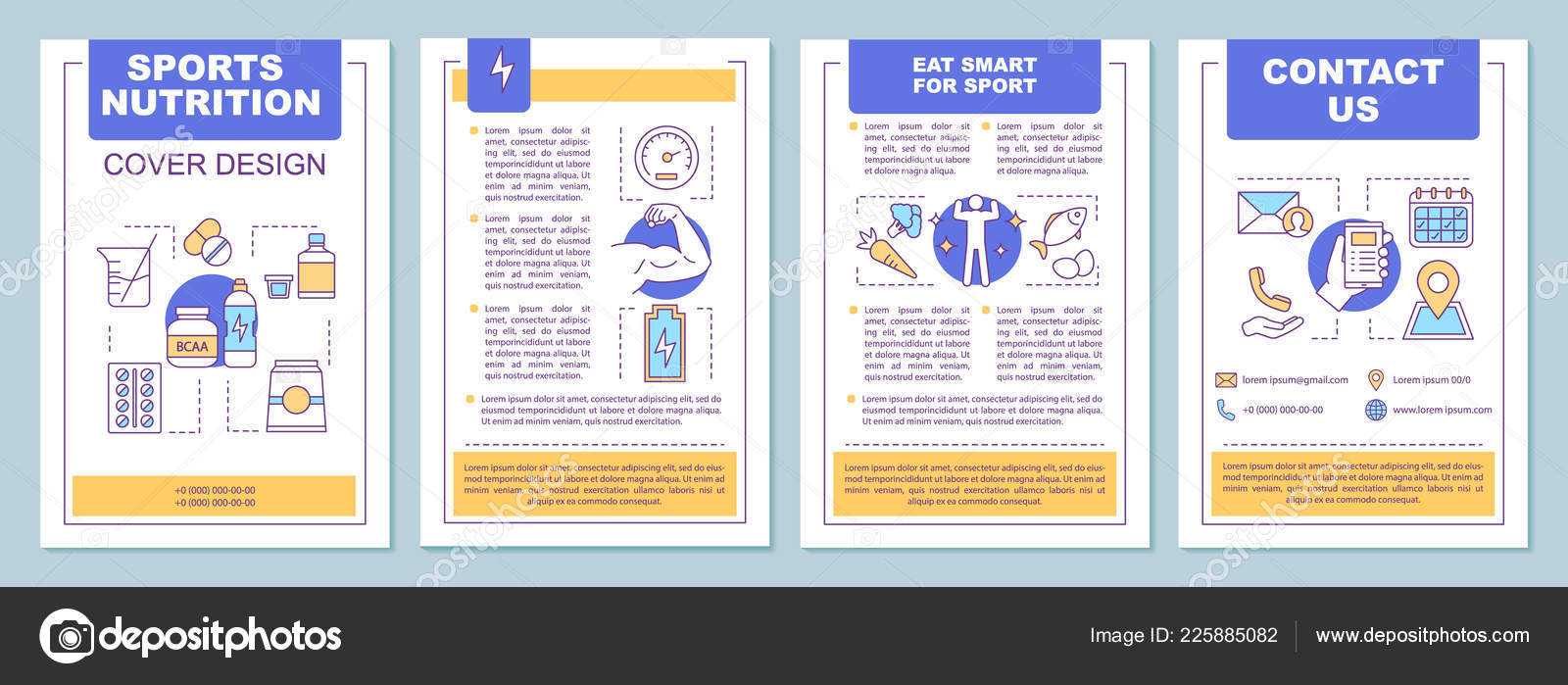 Sports Nutrition Brochure Template Layout Bcaa Proteins In Nutrition Brochure Template