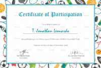 Sports Participation Certificate Template in Athletic Certificate Template