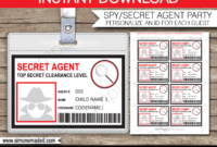 Spy Or Secret Agent Badge Template – Red | Girl Scouts | Spy pertaining to Spy Id Card Template
