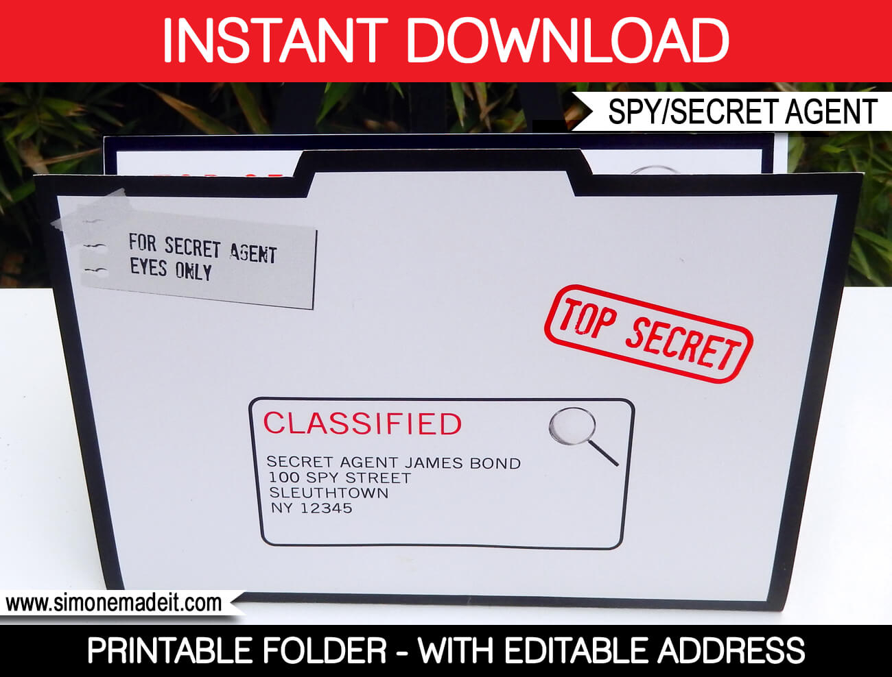 Spy Party Invitation Folder Template Pertaining To Spy Id Card Template
