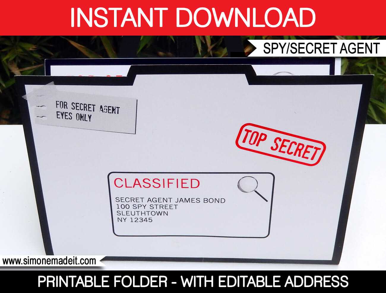 Spy Party Invitation Folder Template Pertaining To Spy Id Card Template