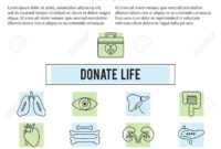 Square Banner Template. Organ Donation Thin Line Icons. Donate.. with Organ Donor Card Template