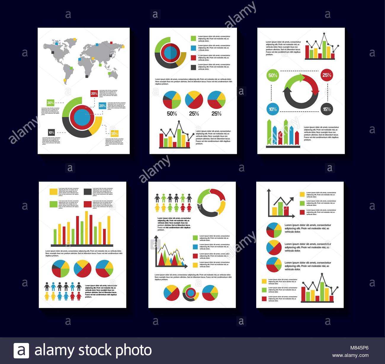 Statistics Data Business Report Template Style Charts And Within Illustrator Report Templates