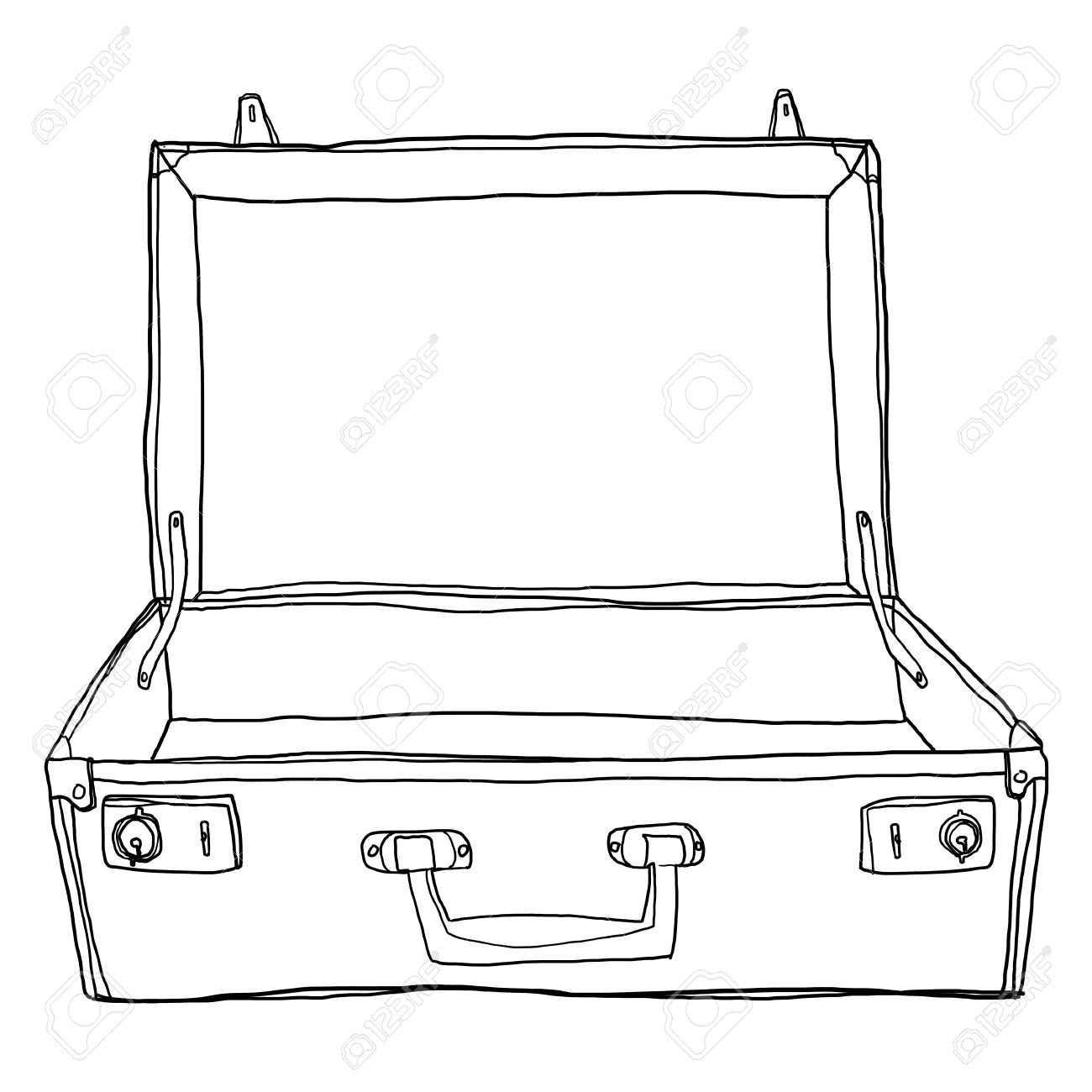 Stock Illustration With Blank Suitcase Template