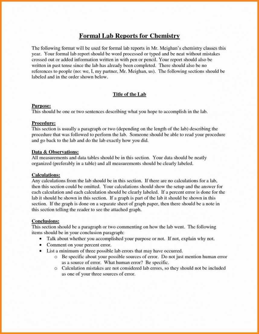 Striking Chemistry Lab Report Template Ideas Sample High Inside Lab Report Template Chemistry