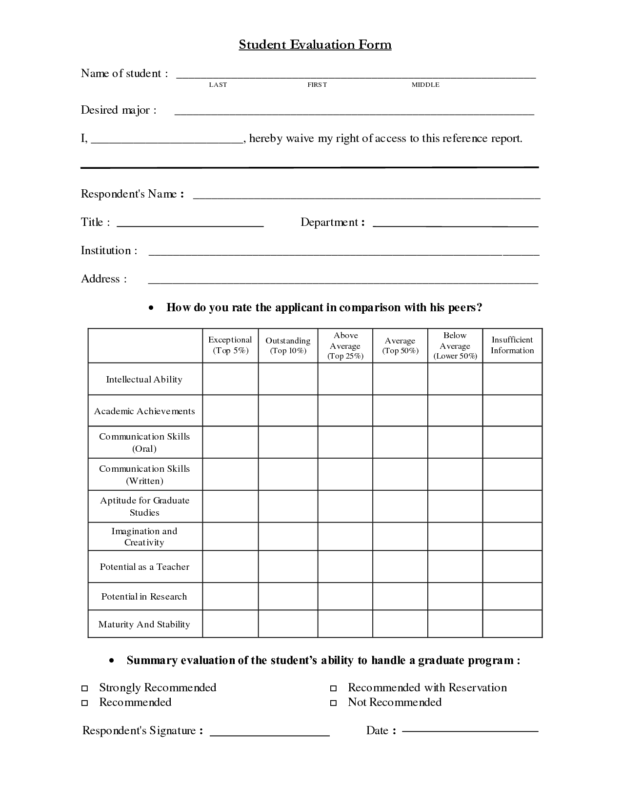 Student Feedback Form For Teacher Evaluation Template Nurse Intended For Student Feedback Form Template Word