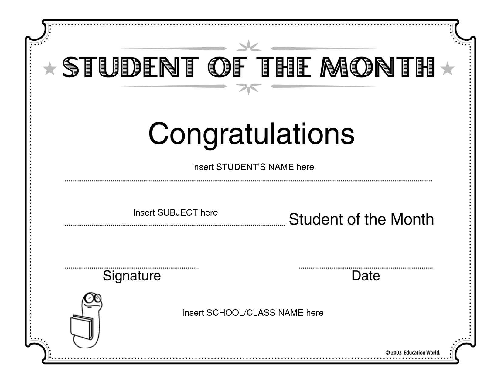 Student Of The Month Certificates | Student Of The Month Pertaining To Free Printable Student Of The Month Certificate Templates