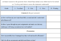 Student Self Evaluation Form : Sample Forms inside Student Feedback Form Template Word
