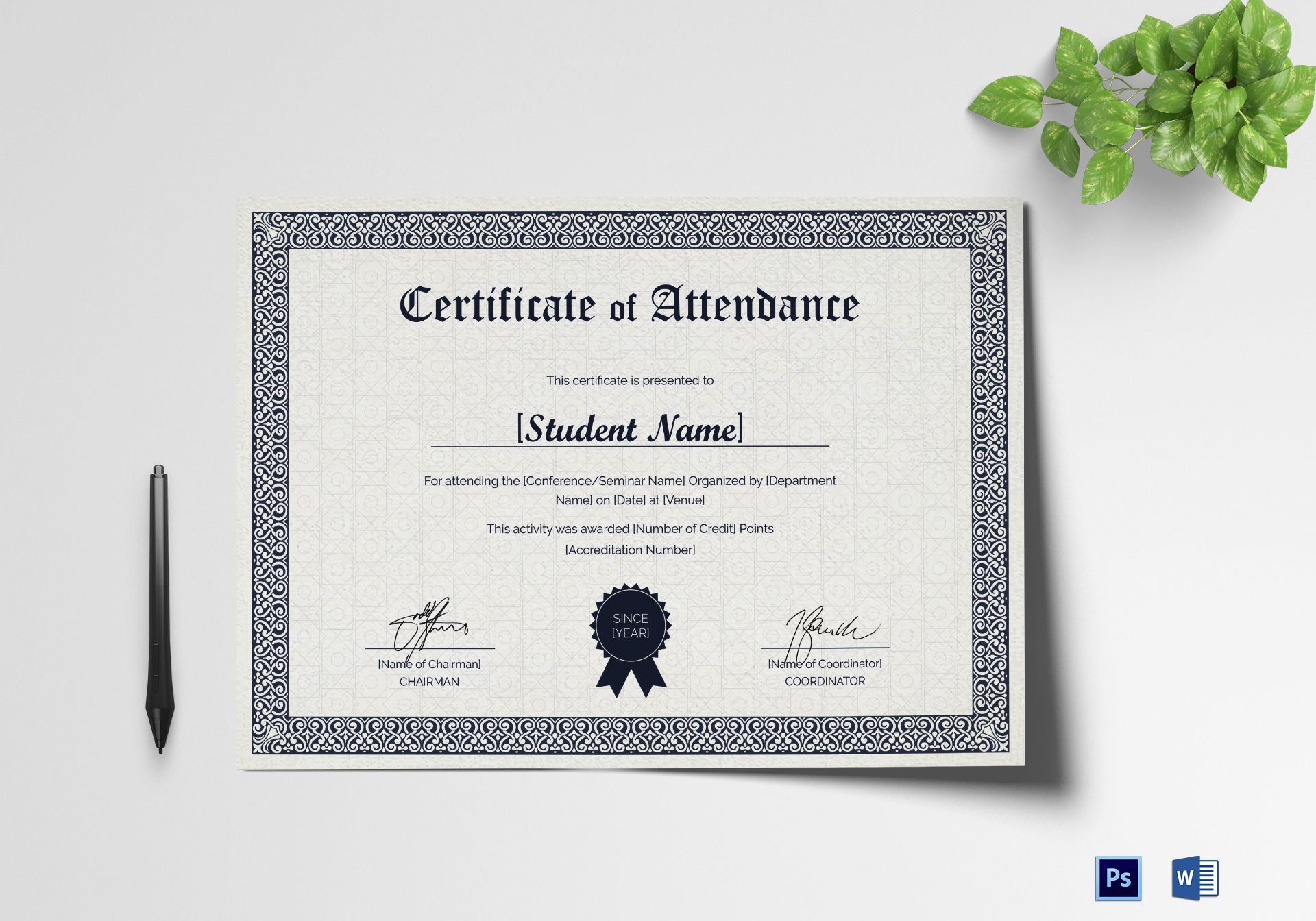 Students Attendance Certificate Template Regarding Conference Certificate Of Attendance Template