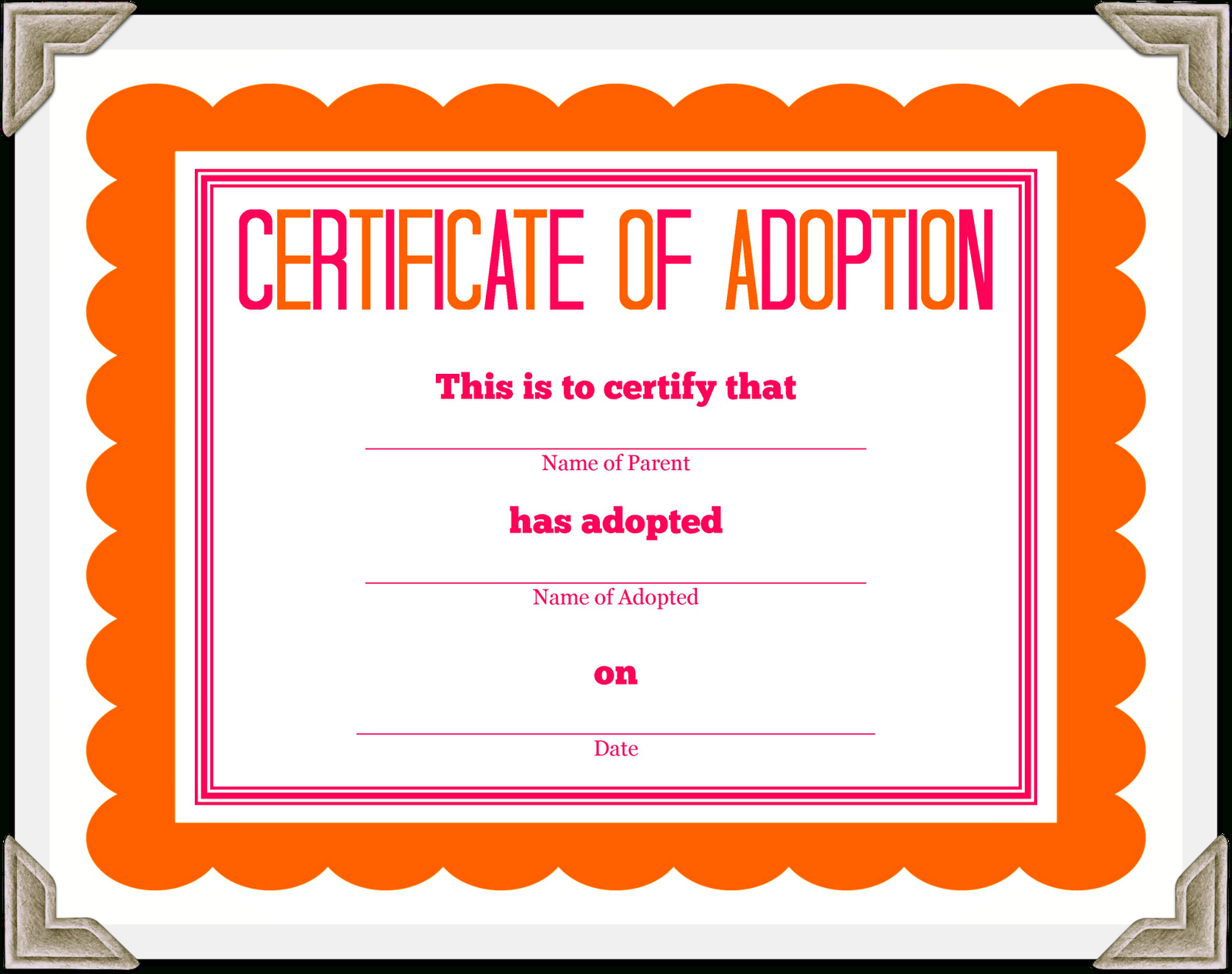 Stuffed Animal Adoption Certificate Regarding Pet Adoption Certificate Template